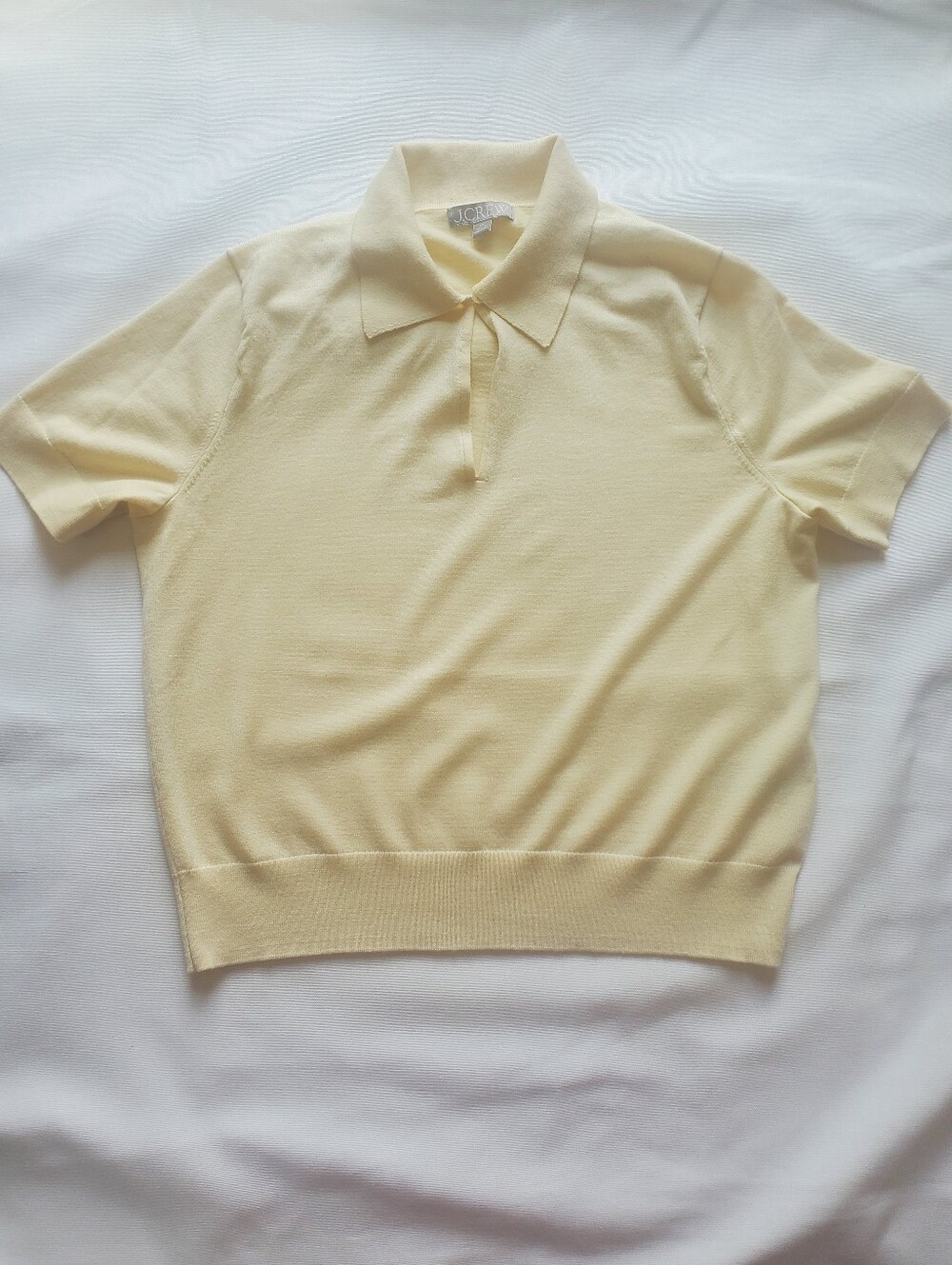 J. Crew Yellow Short-Sleeve Polo Crewneck Sweater Size XL
